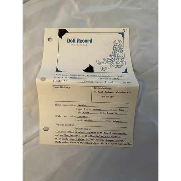 Vintage‎ Madame Alexander Snow White Doll #495, - Picture 5 of 5